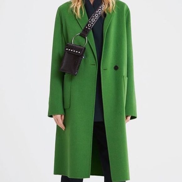 ZARA  GREEN WOOL COAT - Picture 1 of 10
